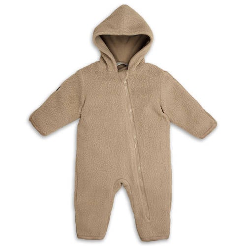 Lodger fleece teddy babypak bruin Jas Effen