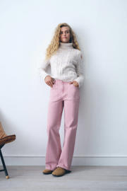 thumbnail: MANGO TEEN wide leg jeans roze