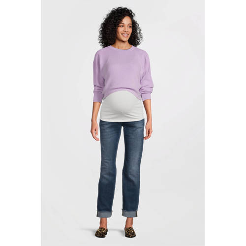 LOVE2WAIT one size zwangerschapstop lila Paars Dames Viscose Ronde hals afbeelding