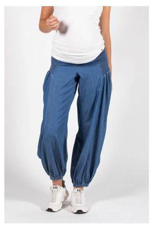 high waist zwangerschaps casual broek light blue denim