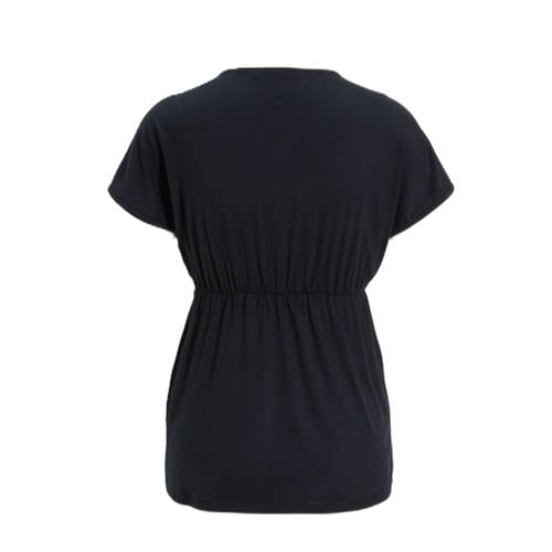 LOVE2WAIT zwangerschaps- en voedings blousetop donkerblauw Dames Viscose V-hals