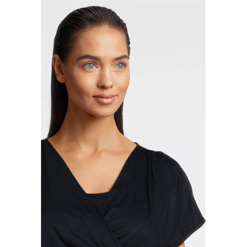 LOVE2WAIT zwangerschaps- en voedings blousetop donkerblauw Dames Viscose V-hals