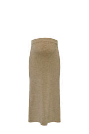 thumbnail: Camelkleurige dames ONLY MATERNITY zwangerschaps midi rok glitter van acryl met regular waist, elastische tailleband en melée print