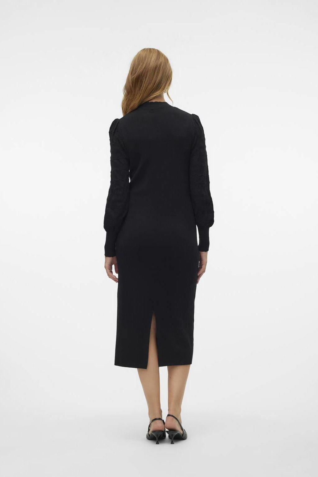 VERO MODA MATERNITY fijn gebreide zwangerschapsjurk VMMLIMONE zwart
