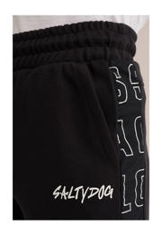 thumbnail: WE Fashion slim fit joggingbroek zwart/wit