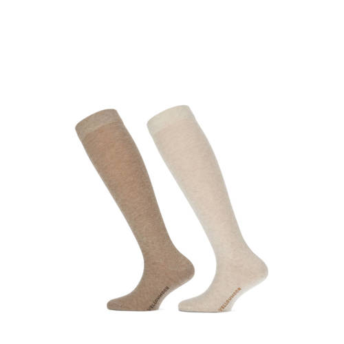 Yellow Moon kniekousen- set van 2 beige Sokken Jongens/Meisjes Stretchkatoen - maat 39-42 afbeelding