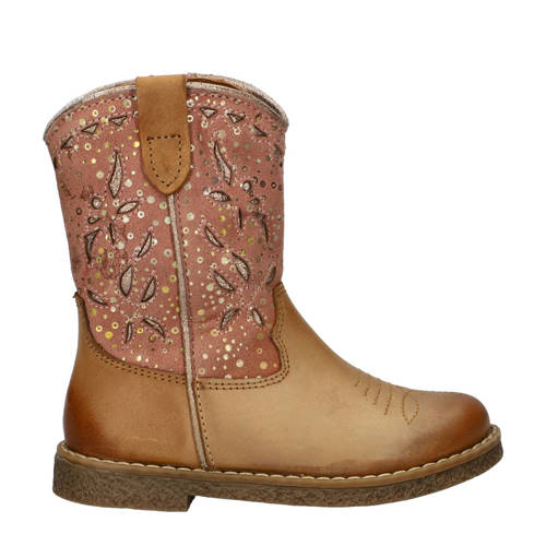 Nelson Kids leren cowboylaarzen cognac Bruin Meisjes Leer Meerkleurig - maat 32 afbeelding