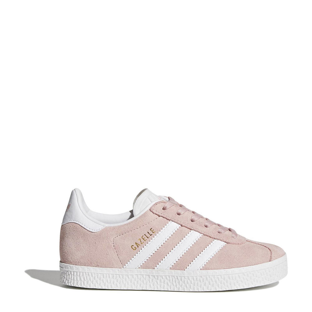 Roze en witte jongens adidas Originals Gazelle sneakers van suede/voering:mesh/voetbed: ortholite met profielzool, veters en logo