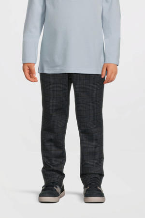 baby geruite slim fit broek NKMSILAS antraciet