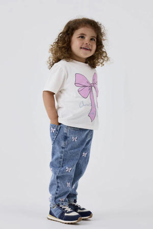 loose fit jeans NMFBELLA met strikjes Medium blue denim