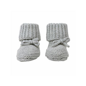 gebreide baby slofjes grijs