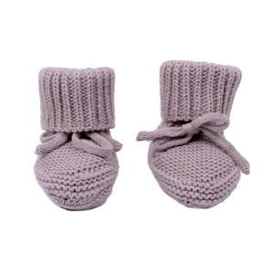 gebreide baby slofjes paars