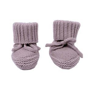 gebreide baby slofjes paars