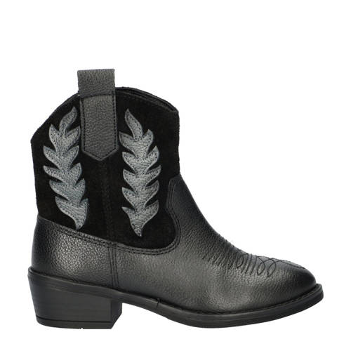 Nelson Kids leren cowboylaarzen zwart Meisjes Leer Effen - maat 28 afbeelding