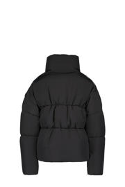 thumbnail: Zwarte meisjes Airforce gewatteerde winterjas van polyester met effen, lange mouwen, opstaande kraag en knoopsluiting