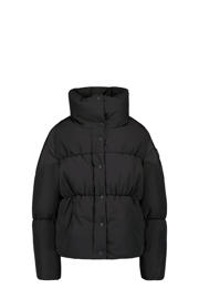 thumbnail: Zwarte meisjes Airforce gewatteerde winterjas van polyester met effen, lange mouwen, opstaande kraag en knoopsluiting