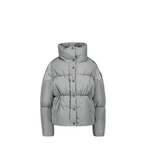 Airforce gewatteerde jas grijs Meisjes Polyester Opstaande kraag Effen - maat 128 afbeelding