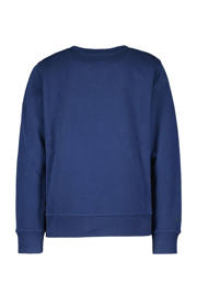 thumbnail: Blauwe jongens Airforce sweater met effen, lange mouwen en ronde hals