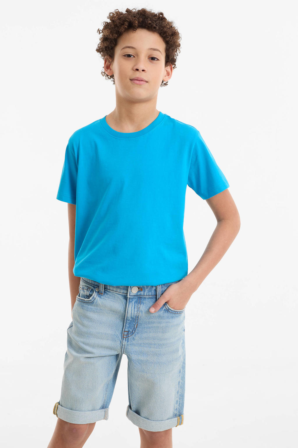 anytime denim short lichtblauw