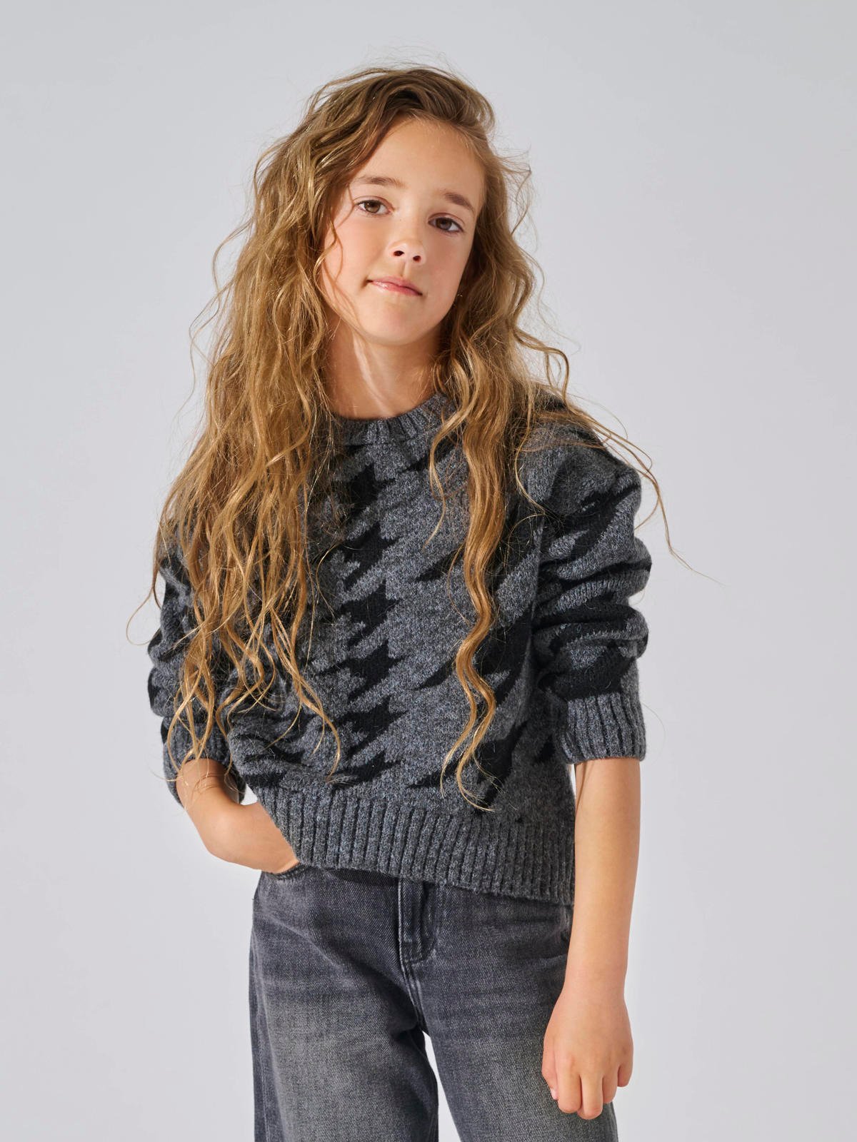 KIDS ONLY GIRL gebreide trui grijs