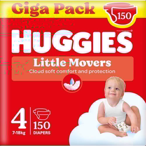 Huggies Little Movers luiers - maat 4 (7 - 18 kg) - 150 stuks