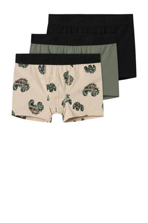 boxer NKMBOXER - beige/groen/zwart (set van 3)