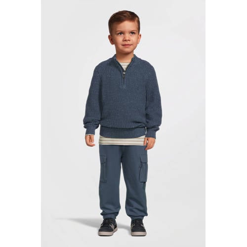 NAME IT MINI gestreepte longsleeve NMNBANI ecru/taupe Grijs Jongens Katoen Ronde hals - maat 116 afbeelding