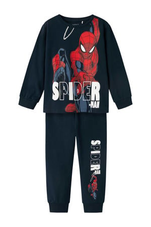 pyjama NMMALFRED Spiderman donkerblauw/rood