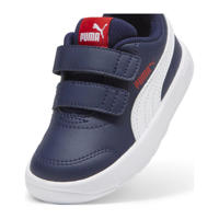 thumbnail: Puma Courtflex V3 sneakers donkerblauw/wit/rood