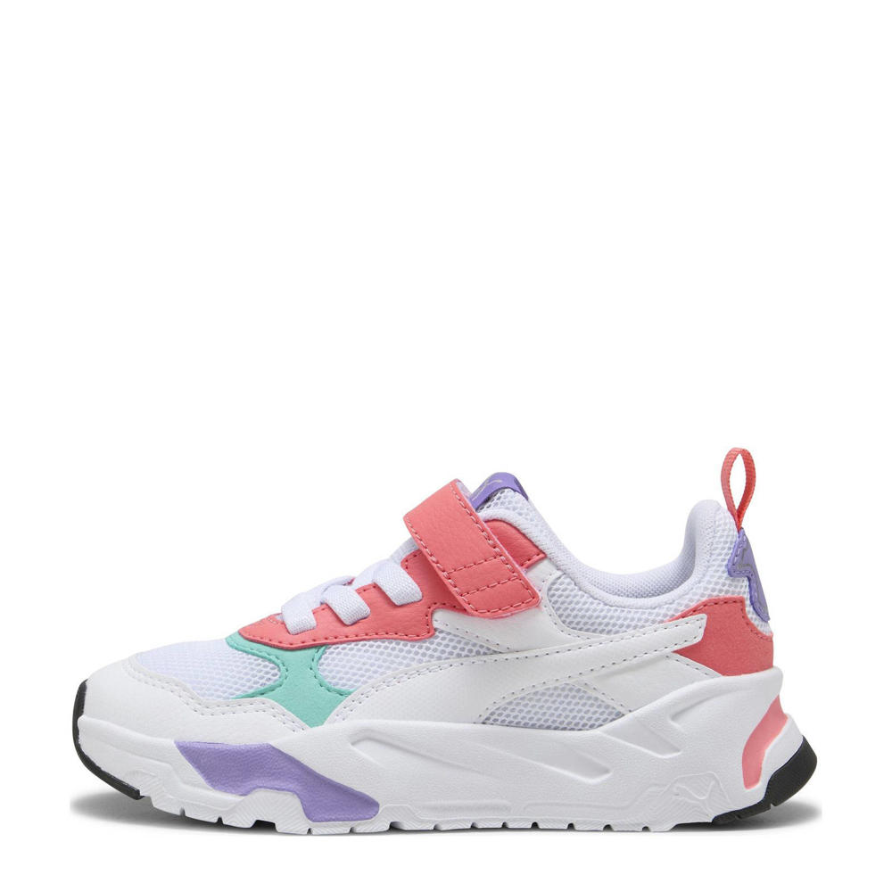 Wit, roze en lilakleurige jongens en meisjes Puma sneakers van mesh-pu/voering: mesh/voetbed: eva met elastische veter- met klittenbandsluiting