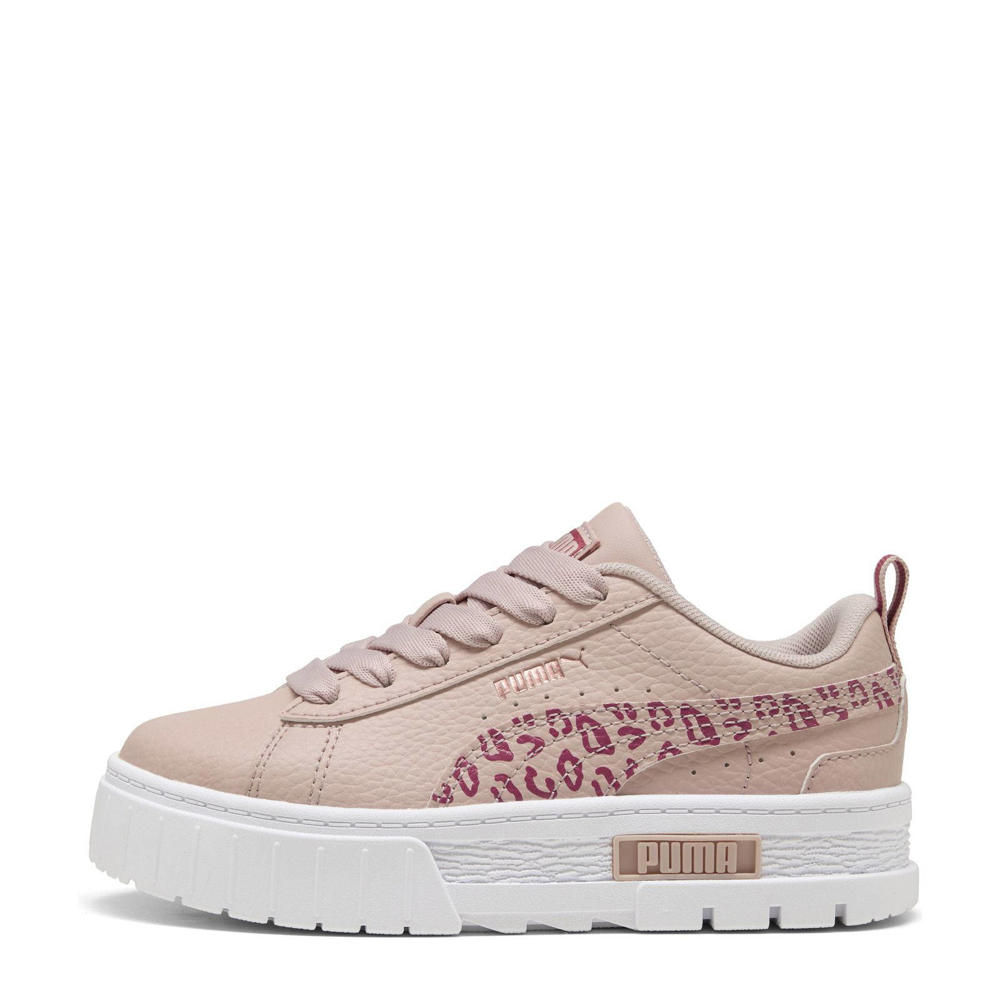 Roze en fuchsia meisjes Puma Mayze Wild sneakers van imitatieleer/voering: mesh/voetbed: eva met veters en panterprint