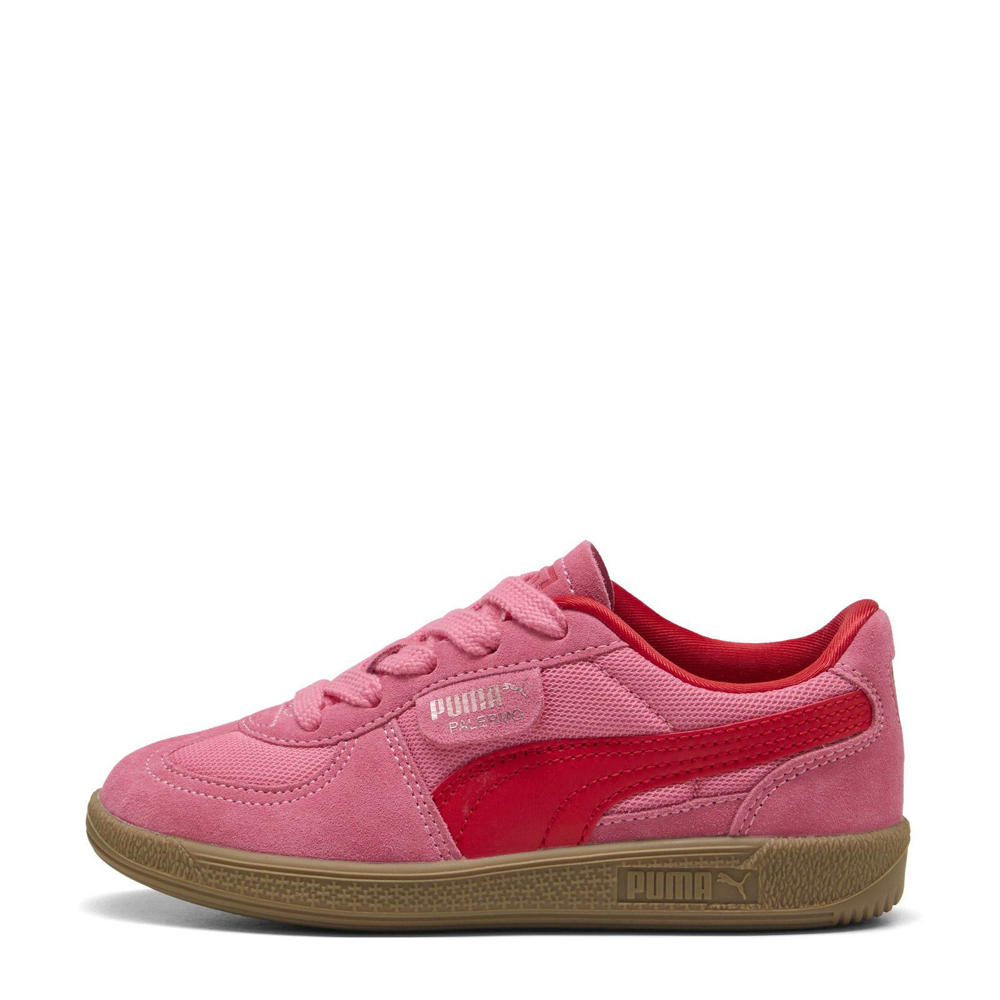 Roze en rode jongens en meisjes Puma Palermo Love sneakers van mesh-pu/voering: mesh/voetbed: eva met veters