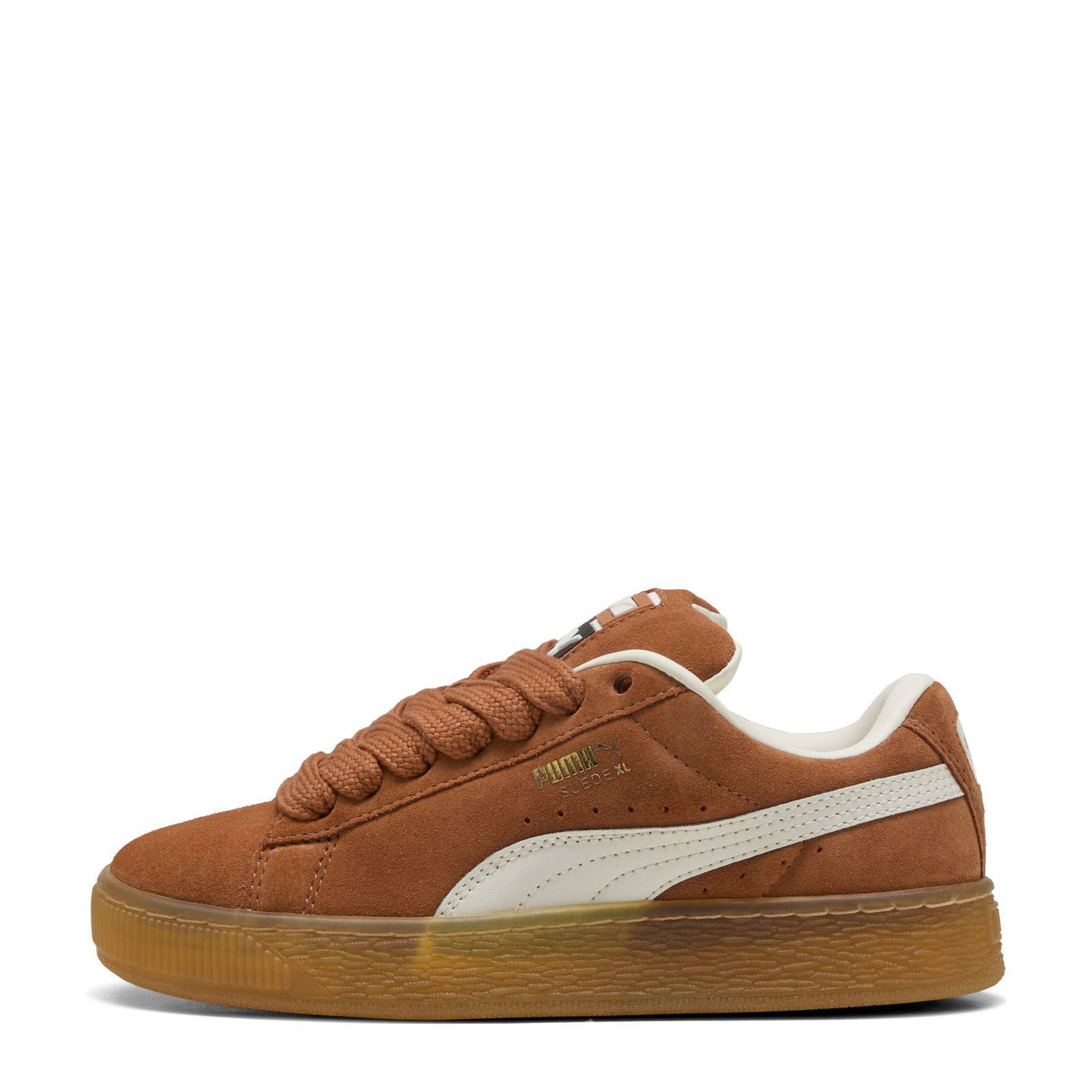Puma Suede sneakers bruin/ecru | kleertjes.com