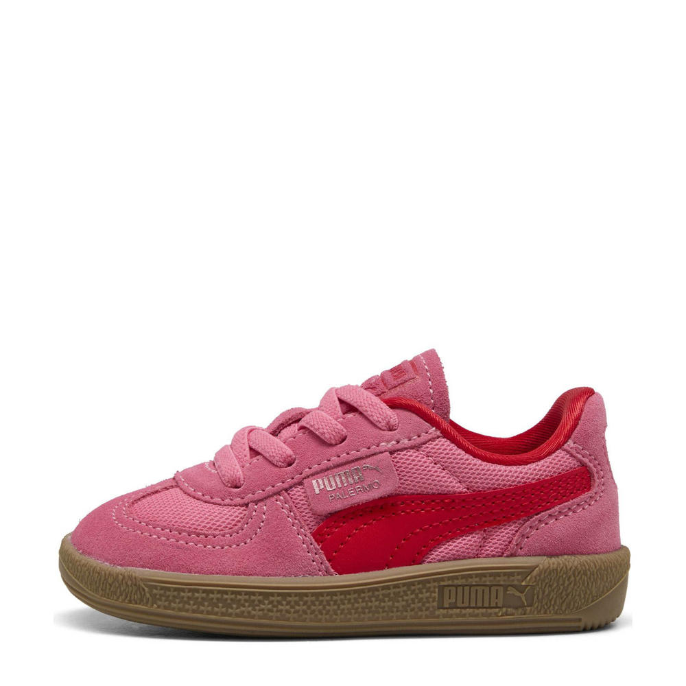 Bruin en donkerroze jongens en meisjes Puma Palermo Love sneakers Palermo Love van mesh-pu/voering: mesh/voetbed: eva met veters