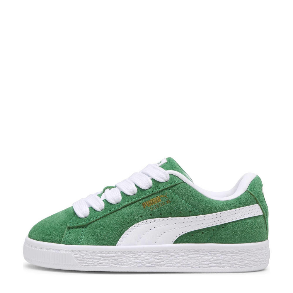 Groen en witte jongens en meisjes Puma Suede XL PS sneakers van leer/voering: mesh/voetbed: eva met veters