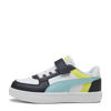 Donkerblauw/wit/lichtblauw/geel