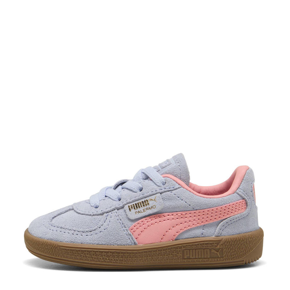 Lichtblauw en roze jongens en meisjes Puma Palermo AC Inf sneakers van leer/voering: mesh/voetbed: eva met veters