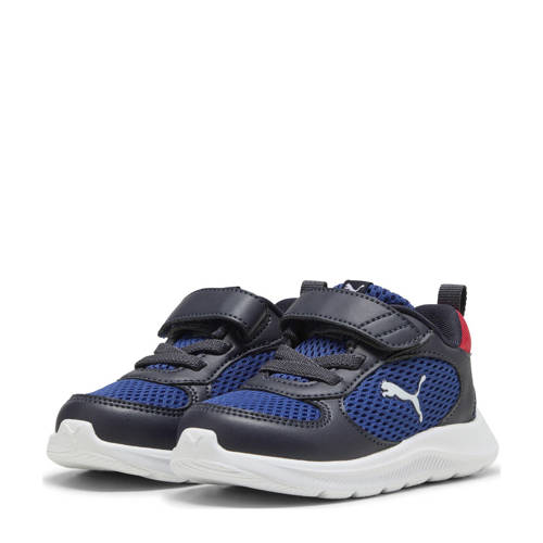 Puma Fun Racer 2 sneakers donkerblauw/wit/rood Jongens/Meisjes Imitatieleer