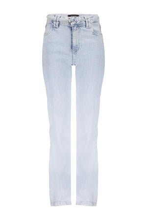 regular high waist light blue denim
