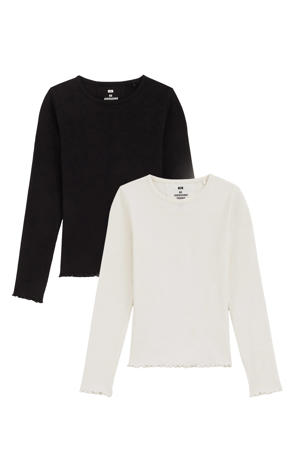 longsleeve - zwart/wit (set van 2)