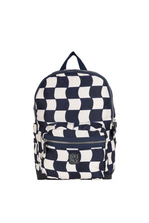  rugzak Check it Out M donkerblauw/wit