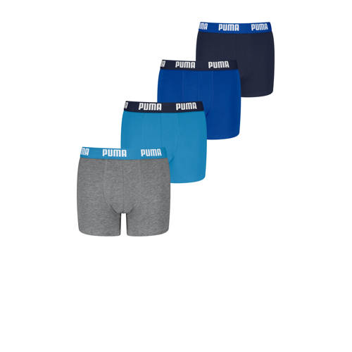 Puma boxershorts - set van 4 grijs / blauw Multi Jongens Stretchkatoen