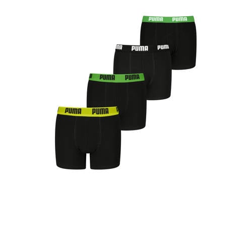 Puma boxershorts - set van 4 zwart Jongens Stretchkatoen Effen