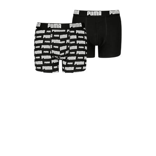 Puma boxershort- set van 2 zwart / wit Jongens Stretchkatoen All over print