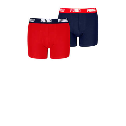 Puma boxershorts - set van 2 rood / donkerblauw Multi Jongens Stretchkatoen