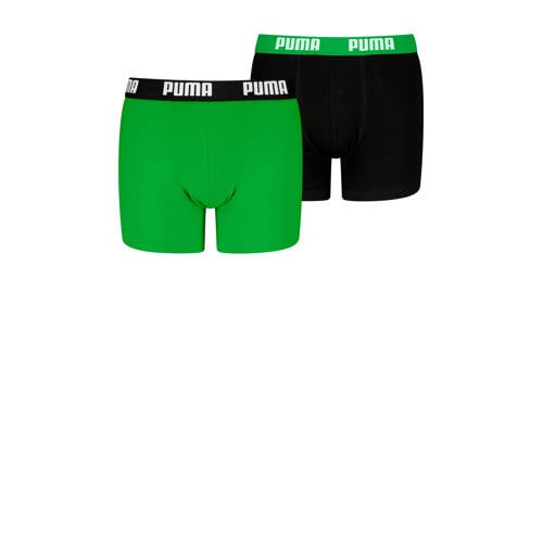 Puma boxershorts - set van 2 groen/zwart Multi Jongens Stretchkatoen Effen