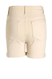 thumbnail: Ecru meisjes anytime short van denim met regular waist, rits- en knoopsluiting en effen