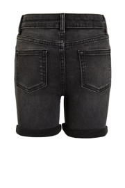 thumbnail: Grey denim meisjes anytime short van denim met regular waist, rits- en knoopsluiting en effen