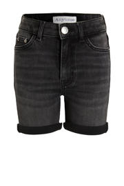 thumbnail: Grey denim meisjes anytime short van denim met regular waist, rits- en knoopsluiting en effen