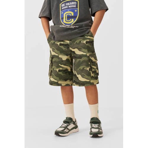 Coolcat cargo short Jaxx camo Korte broek Groen Jongens Katoen Camouflage